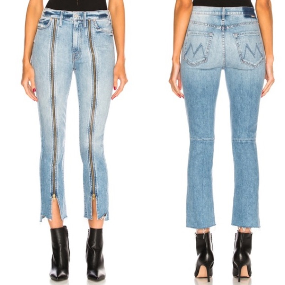 rare mother denim rascal zip jeans